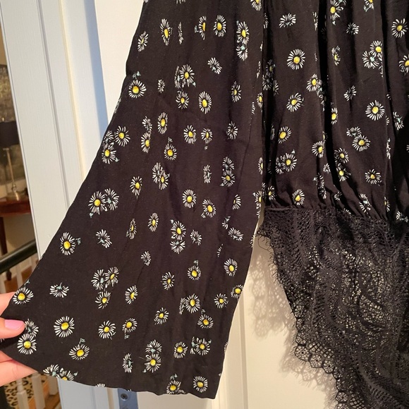 Free People black & daisy print bodysuit - Picture 4 of 4